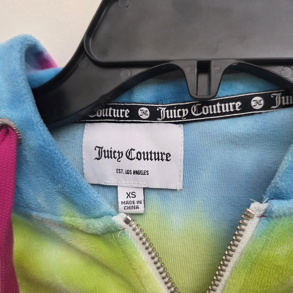 Juicy Couture Hoodie Spiral Combo Tie-Dye Romper Size XS - Picture 4 of 6